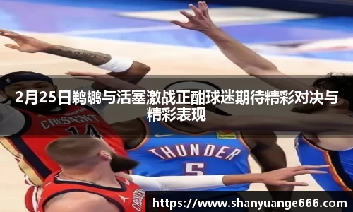 2月25日鹈鹕与活塞激战正酣球迷期待精彩对决与精彩表现
